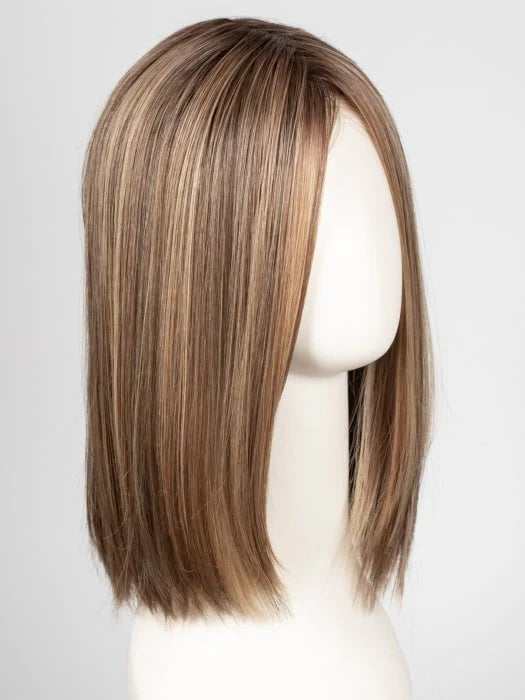Ellen Wille Drive wig straight shoulder length bob in light brown with blonde highlights and side part