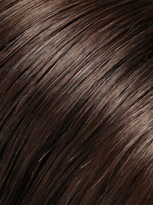 First Lady Products close up of silky brown childrens bob wig with bangs showing smooth strands
