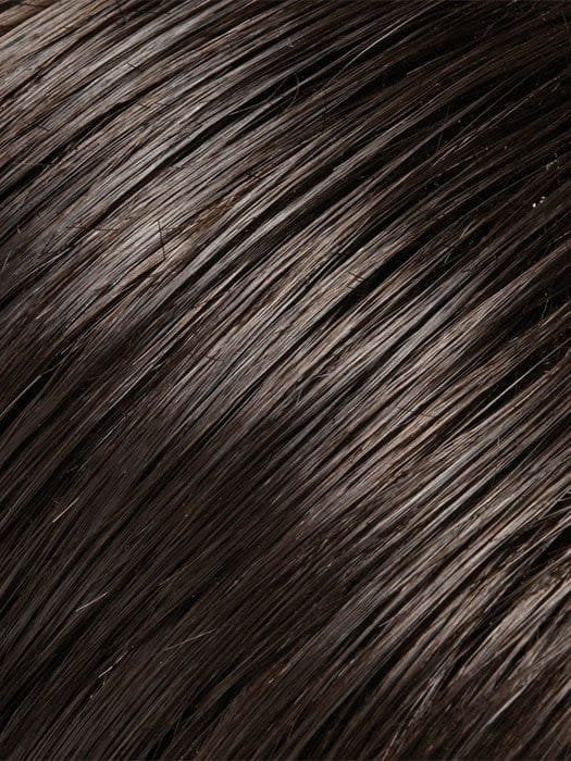First Lady Products childrens bob wig with bangs close up dark brown synthetic hair texture and shine